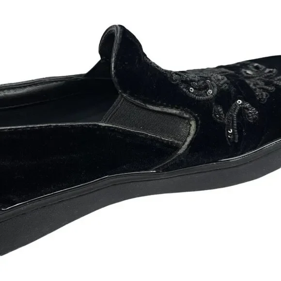 MICHAEL KORS Black Beaded Kyle Velvet Slip On Sneakers  - Picture 9 of 9